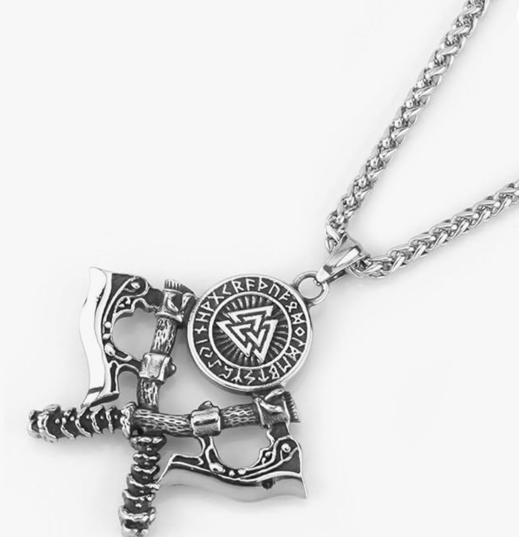 Valhalla double axe necklace