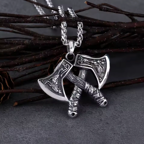 Twin axe necklace